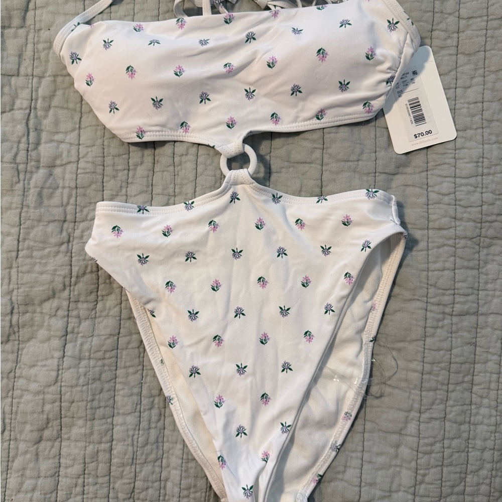 GB White Floral One Piece Swimsuit size XS